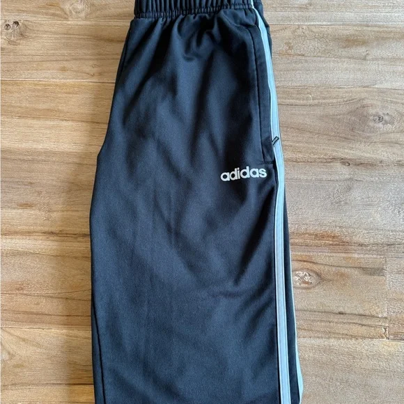 Adidas Kids Black Joggers with White Stripes - Picture 3 of 4